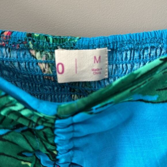 SO TURQUOISE BLUE CROP TOP W/ PUFF SLEEVES & TIERED MINI SKIRT SIZE MED SET - Picture 4 of 14